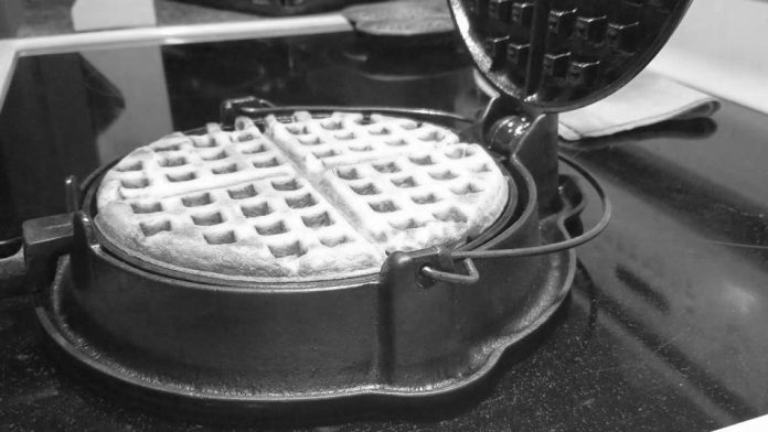 using a cast iron waffle maker