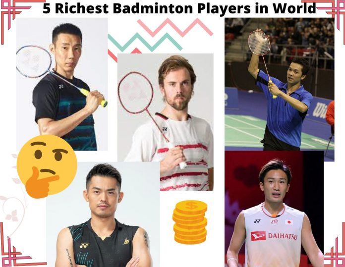 5 Richest Badminton Players in World Lee Chong Wei Jan O Jorgensen Taufik HidayatLin Dan Kento Momota